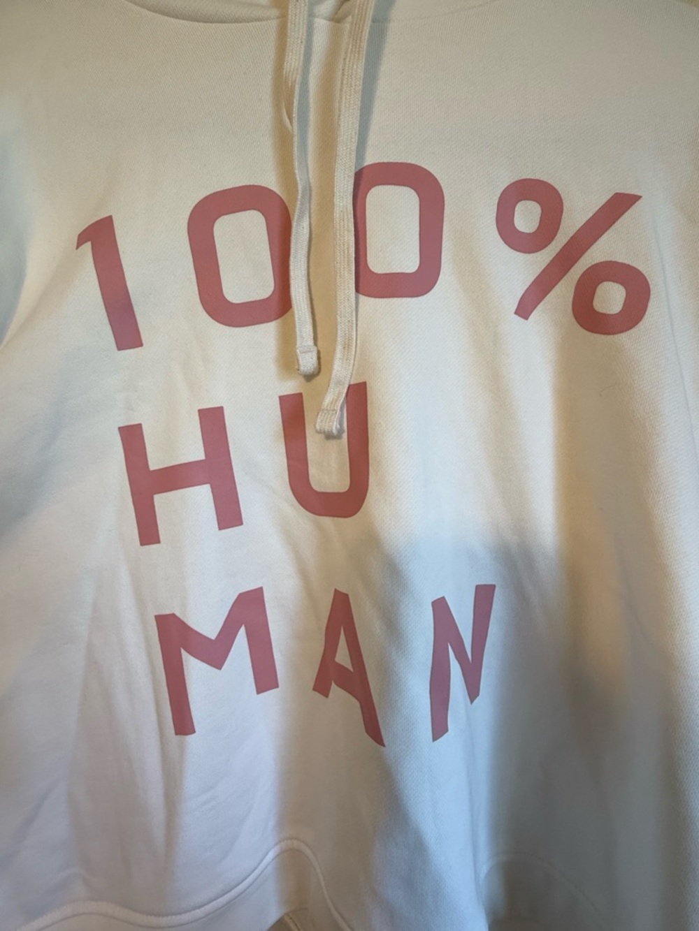 Everlane Cream Hoodie with Pink Lettering - Picture 3 of 6